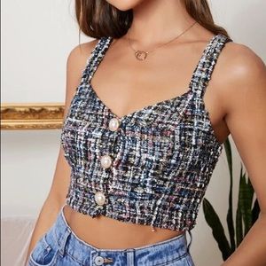 tweed crop top